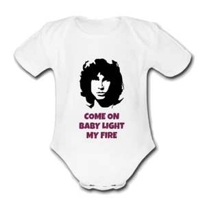 MORRISON JIM Babygrow Baby vest grow bodysuit LIGHT MY FIRE MUSIC - Picture 1 of 1