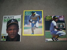 3 BECKETT BASEBALL CARD MONTHLY RICKEY HENDERSON 1989/90/91 CLARK CANSECO BOGGS