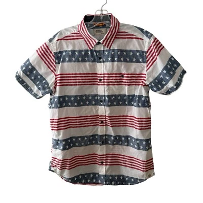 Free Planet USA Patriotic Shirt Men’s Size Medium Stars Stripes Red White Blue - Image 1 of 4