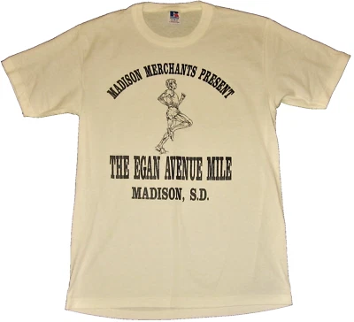 Camiseta De Colección Años 80 RUSSELL ATLÉTICA Pista Correr Madison, SD Blanca Puntada Única M Foto 1 de 4