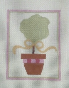 SEW MUCH FUN Nadelspitze HP handbemalte Leinwand TOPIARY 3" x 3,75" 18mesh - Bild 1 von 5