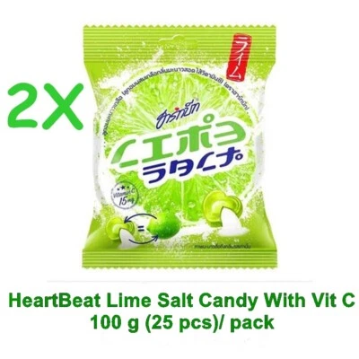 Heartbeat Lime Salt Candy Vit C 100 G 25 Tablets Lemon Sour And Salty, Pack of 2 - Image 1 of 4