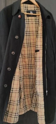 Abrigo de gabardina vintage Burberry London negro para hombre abotonada TALLA 50 Foto 1 de 4