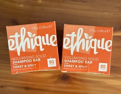 Ethique Sweet & Spicy Volumising Solid Shampoo Bar ~ 2 X 3.88 oz Each