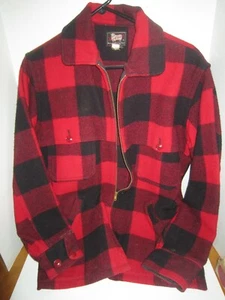 Vintage Woolrich karierte Herren Jagdjacke, rot & schwarz, Gr. 38 warme Wolle USA! - Bild 1 von 12