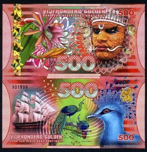 Netherlands Indies (Indonesia), 500 Gulden, 2016, Polymer, UNC - Man, Sailboat - Picture 1 of 1