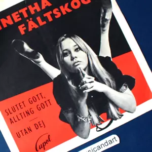 ORIGINAL 1968 AGNETHA FALTSKOG SLUTET 7 INCH VINYL SWEDEN PURPLE LABEL ABBA RARE - Picture 1 of 6