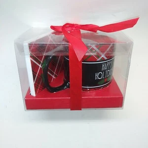 Juego de tazas y posavasos Celebrate It Merry Christmas Noel Navidad nuevo nunca abierto - Imagen 1 de 5
