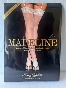 NIP Honey Birdette Madeline Ivory Suspender Stockings Size S - Picture 1 of 7