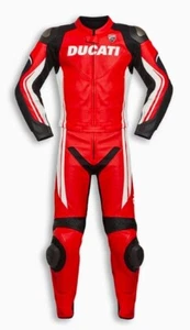 DUCATI Motociclista Motocicleta Cuero Traje Hombres Carreras Moto Cuero Chaqueta Pantalón - Imagen 1 de 3