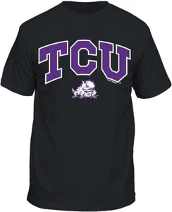 TCU Horned Frogs Men's Black Collegiate Arch Short Sleeve Shirt - Picture 1 of 5