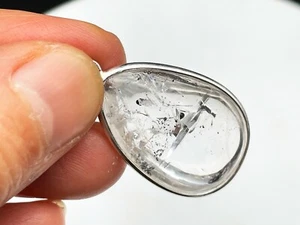 Colgante de joyería de cristal de cuarzo cristal de cuarzo burbuja móvil negra E050123 - Imagen 1 de 5