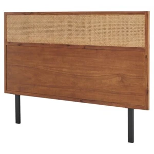 New Pacific Direct Caine 66" Rattan Woven Queen Headboard in Brown/Black - Picture 1 of 6