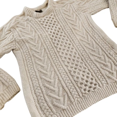 Suéter de Lana Gaeltarra De Colección Para Hombre 40 Mediano Para Mujer Grande Irlanda Fisherman Cab Foto 1 de 4