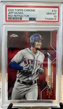 2020 Topps Chrome JEFF MCNEIL RED REFRACTOR #2/5 SSP PSA 10 POP 1 NEW YORK METS