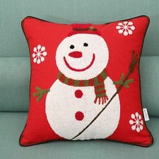 Christmas Throw Pillow Case Snowflake Snowman Home Holiday Decor Cushion Cover