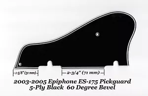 Golpeador negro de 5 capas ES-175 2003-2005 con 60 bisel hecho para Epiphone Project NUEVO - Imagen 1 de 4
