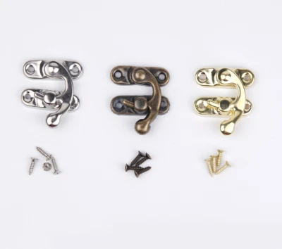 Jewelry Gift Box Latch Hasp Wood Wine Chest Catch Clasp Hook +Hinges - Image 1 of 3