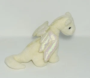 Vtg 2002 Ty Beanie Buddies Magic White Dragon Plush Iridescent Wings Glittery - Picture 1 of 21