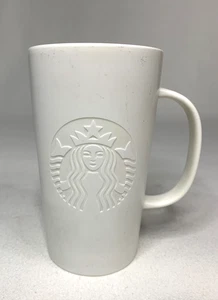 Starbucks Coffee Mug Cup Embossed Etched Siren Mermaid 2014 White Matte 16oz - Picture 1 of 9
