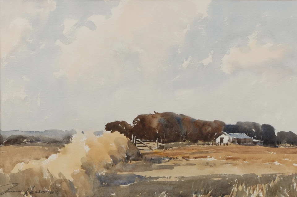 Edward Wesson - Original Watercolour Painting - Rural Landscape. - Image 1 of 4