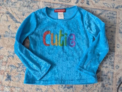 Camisa Manga Larga Vintage Años 90 Y2K Marca Periscope Terciopelo Brillo Niñas Talla 4  Foto 1 de 4