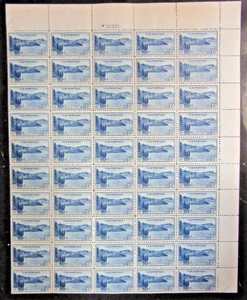 1934 USA #745 6c Crater Lake Oregon dunkelblau kompletter postfrischer Bogen mit 50 Briefmarken MNH OG - Bild 1 von 1