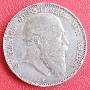 5 Mark Kaiserreich Baden 1904 G Vf / Grand Duke Friedrich / J#33 - Picture 1 of 2