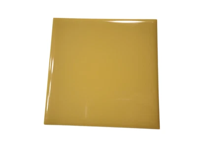 Orange Ceramic Tile 4.25 in Subway Square Mid Century Modern Mustard Goldenrod - Image 1 of 4
