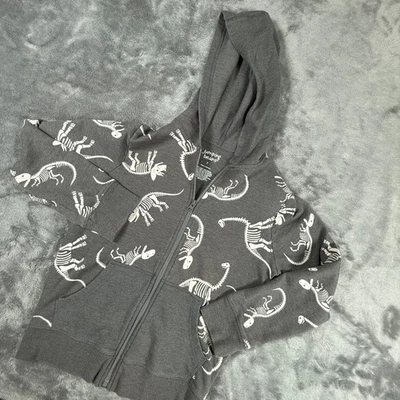 Chaqueta de dinosaurio con capucha y cremallera gris Jumping Beans para niño talla 7 Foto 1 de 4