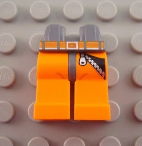 LEGO Orange Agents Minifig Legs Body Part with Belt and Zipper Pattern - Picture 1 of 1