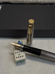 Vintage PARKER 75 Sterling Silver Cisele Fountain Pen Flat Top USA 1964-1970 - Picture 1 of 24
