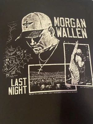 Morgan Wallen In Concert Anoche Álbum Talla Mediana Camiseta Negra Foto 1 de 4