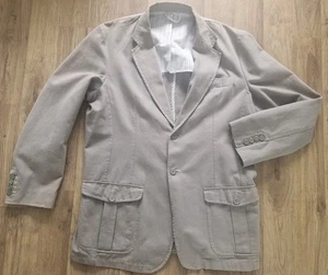 Peter Christian Jacket Men's Taupe 100% Cotton Chore Blazer Jacket Size 42R XL - Picture 1 of 10