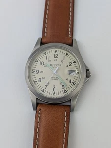 Vtg UNTESTED NOS Roots Canada Watch Leather Strap Band MILITARY STYLE - Picture 1 of 7