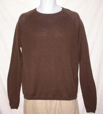 Banana Republic Chocolate Cardigan Sweater Men S Linen Cotton Grunge 90s Nirvana - Image 1 of 4