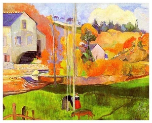 Gauguin's Breton Landscape France Counted Cross Stitch  Chart Pattern - Picture 1 of 3