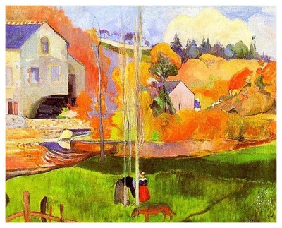 Gauguin's Breton Landscape France Counted Cross Stitch  Chart Pattern - Image 1 of 3