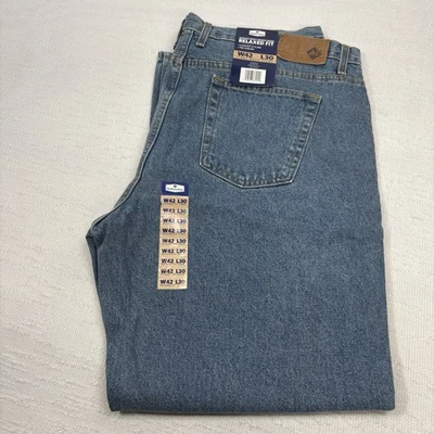 NWT~Member's Mark~Heavy Wt Denim Jeans~Relaxed Fit~Light Wash~Pre Shrunk~W42xL30 - Image 1 of 4