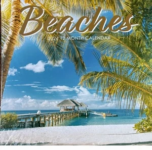 Calendario da parete 2026 12 mesi da appendere SPIAGGE 12 mesi 12” X 24” nuovo sigillato - Foto 1 di 5