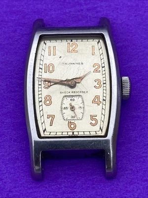1940s Tavannes Stainless Steel Watch Ref 8390-367 Sub-Seconds Dial Parts/Repair - Image 1 of 4