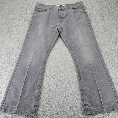 Pantalones de mezclilla AKKA Real para hombre 36S gris lavado pierna recta 5 bolsillos cremallera mosca informales Foto 1 de 4