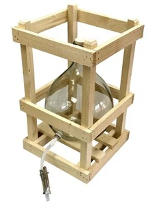 Bonbonne en verre 10 L ✿ avec robinet, bouchon et support en bois empilable - Imagen 1 de 8