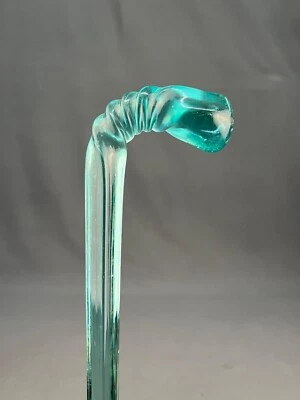 Antiga bengala vitoriana de vidro soprado à mão redemoinho aquático 39" desfile de fim de dia - Imagem 1 de 4