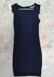 Marineblaues Kleid der Marke Mystic Elasthan dehnbar V-Ausschnitt Reißverschluss hinten Größe SMALL - Bild 1 von 12