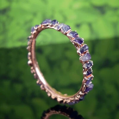 Brazalete brazalete de piedras preciosas de amatista áspera para mujer hecho a mano joyería de moda Foto 1 de 4