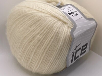 Ecru Angora Solid 77572 Ice Yarns Acrylic Angora Wool Blend 100gram 601yds - Image 1 of 4