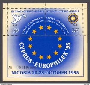 Zypern, Griechisch, 1995, Europhilex Briefmarkenausstellung, neu bewertet, postfrisch mit Infoblatt - Bild 1 von 2