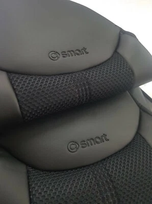 CAR SEAT COVERS (2 pcs) | Made for SMART | Black Leatherette with Black Net - Image 1 of 4