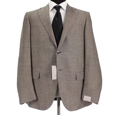 Corneliani NWT Leader Sport Coat Size 54L US 44L in Brown/Black/White Wool Blend - Image 1 of 4